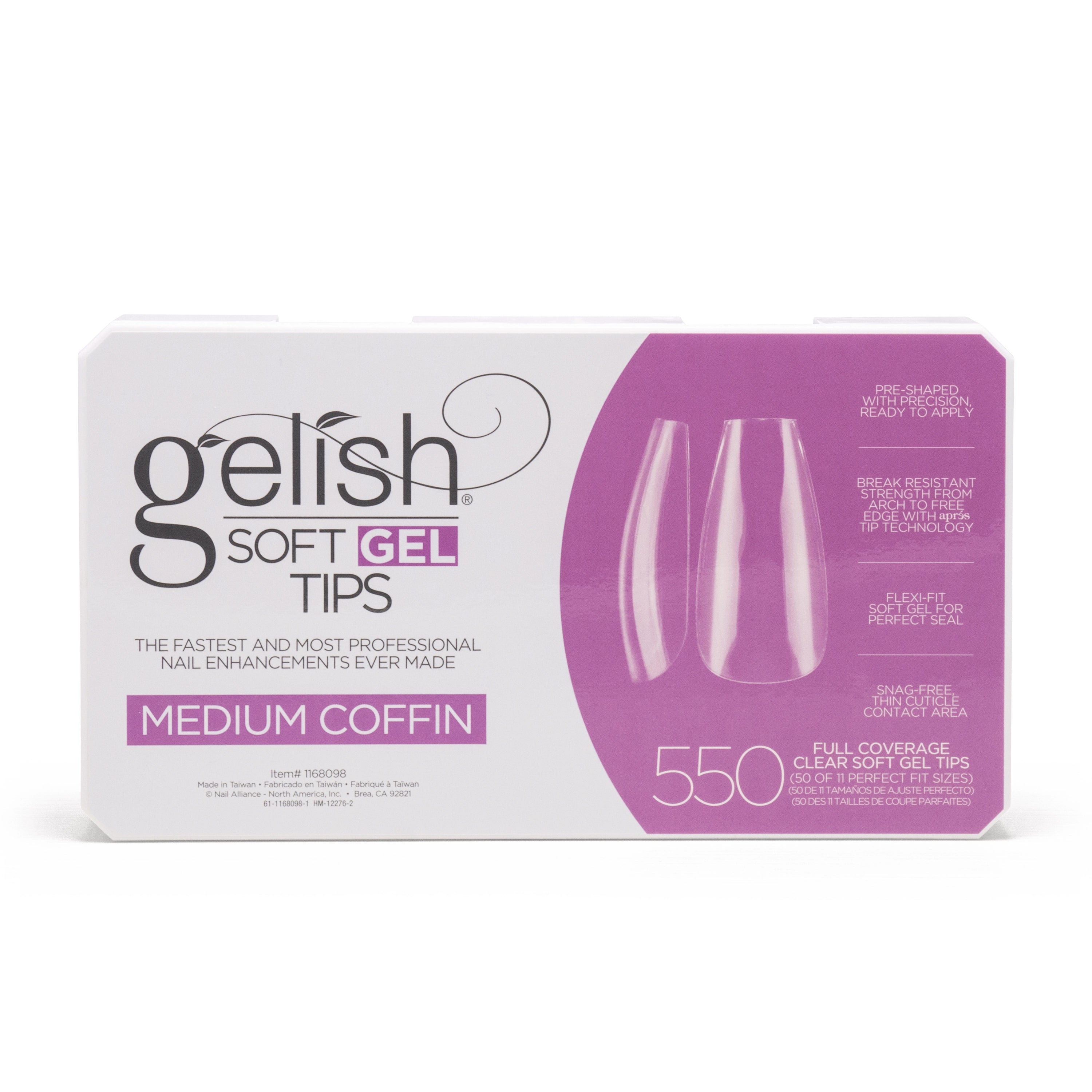 Gelish SoftGel Medium Coffin Tips 550 Pack