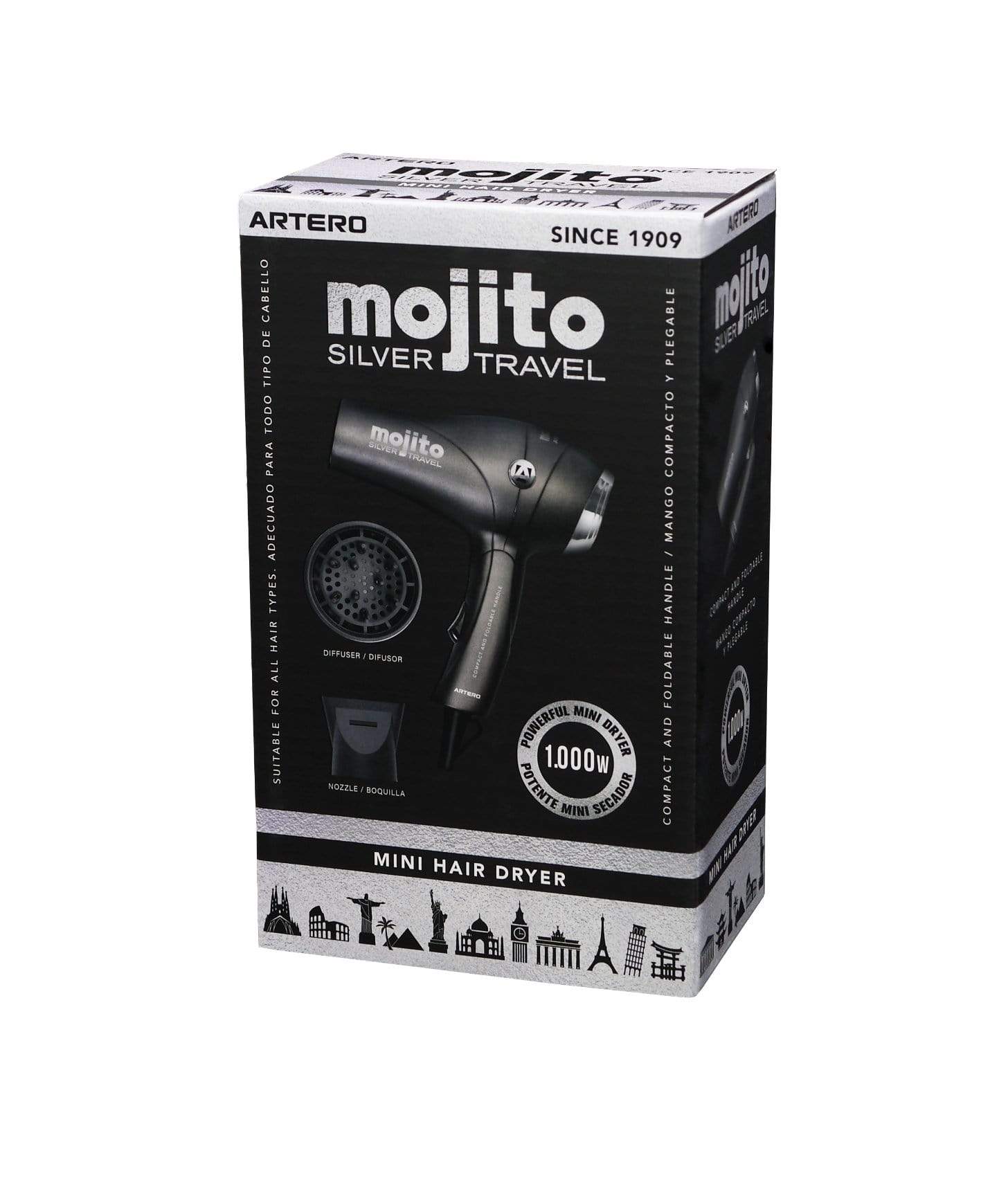 ARTERO SILVER MOJITO TRAVEL HAIRDRYER - Sagema