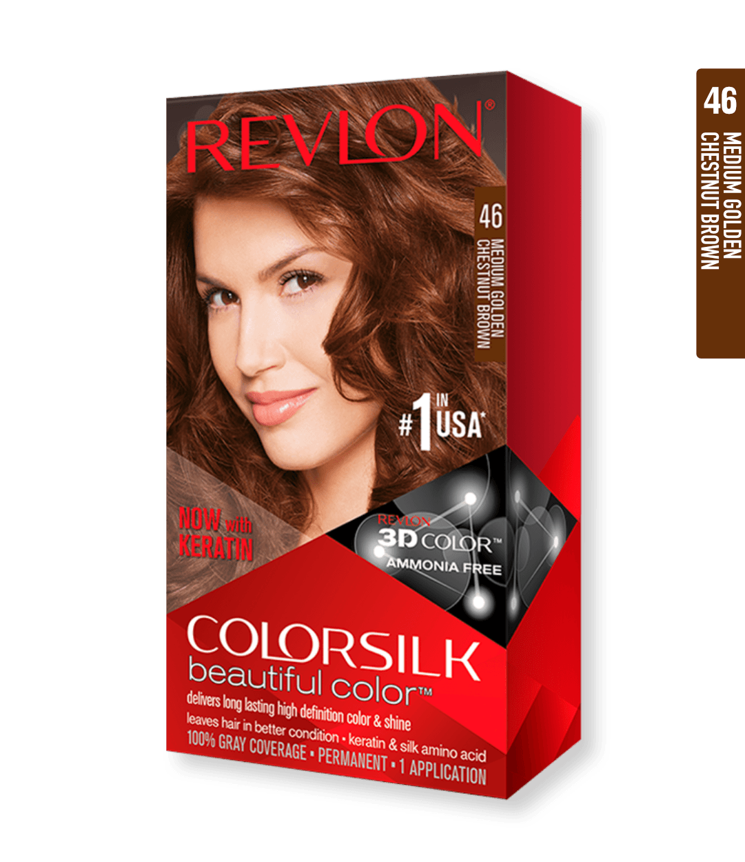 ColorSilk 46 Medium Golden Chestnut Brown - Sagema
