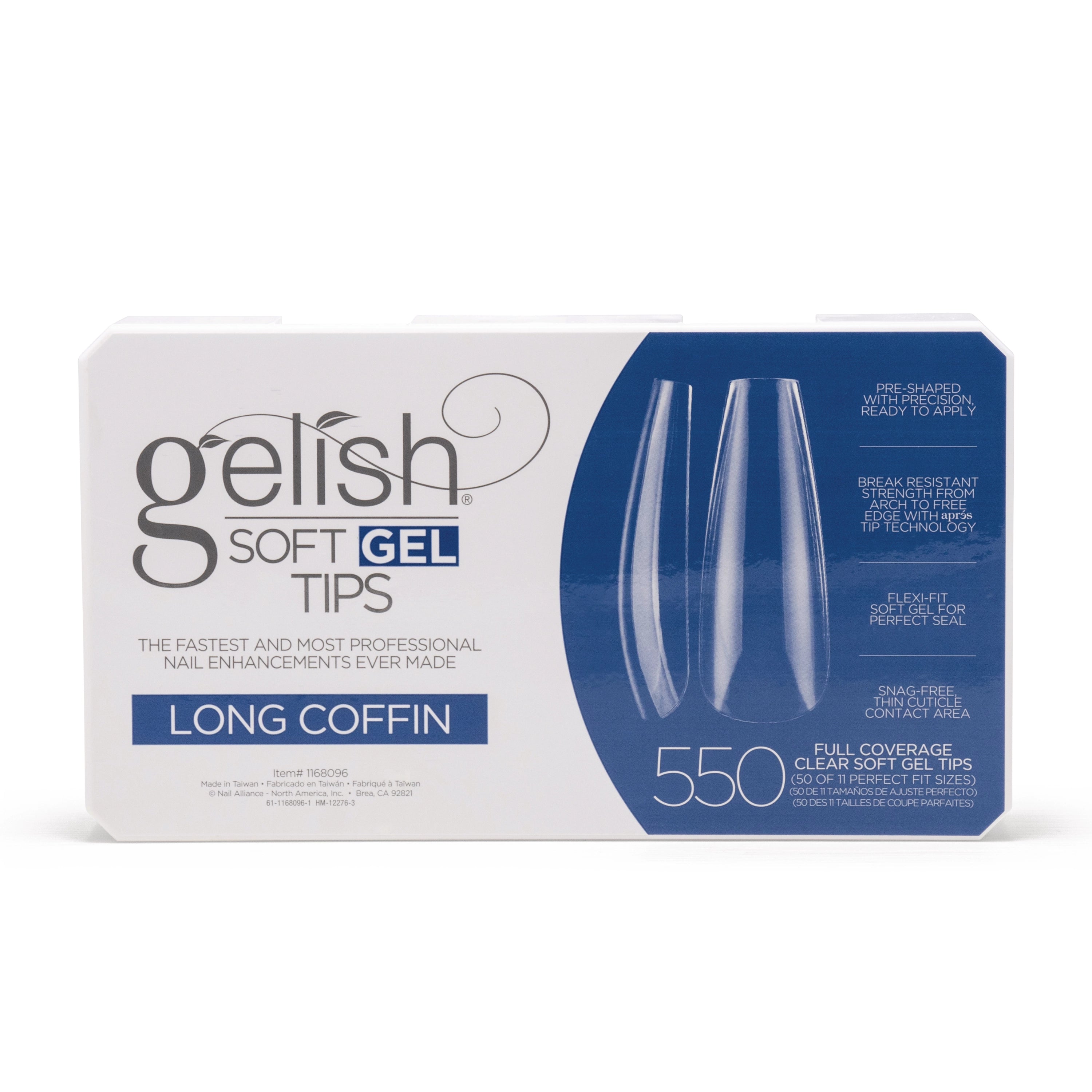 Gelish SoftGel Long Coffin Tips 550 Pack