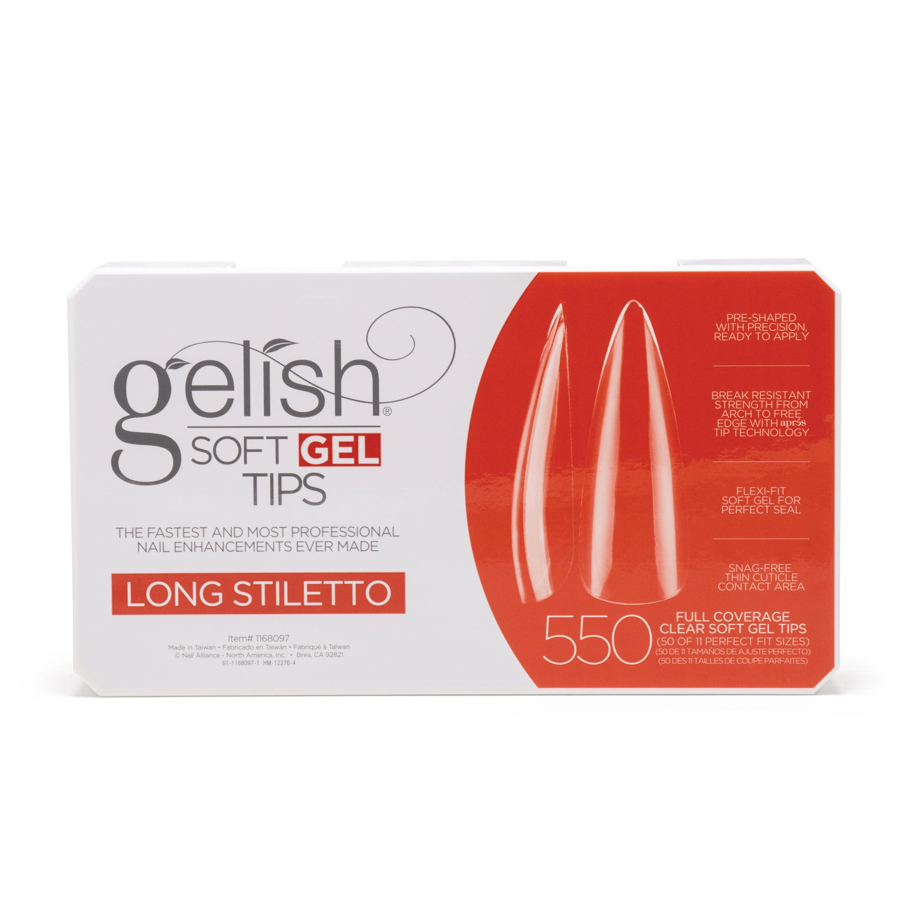 Gelish SoftGel Long Stiletto Tips 550 Pack
