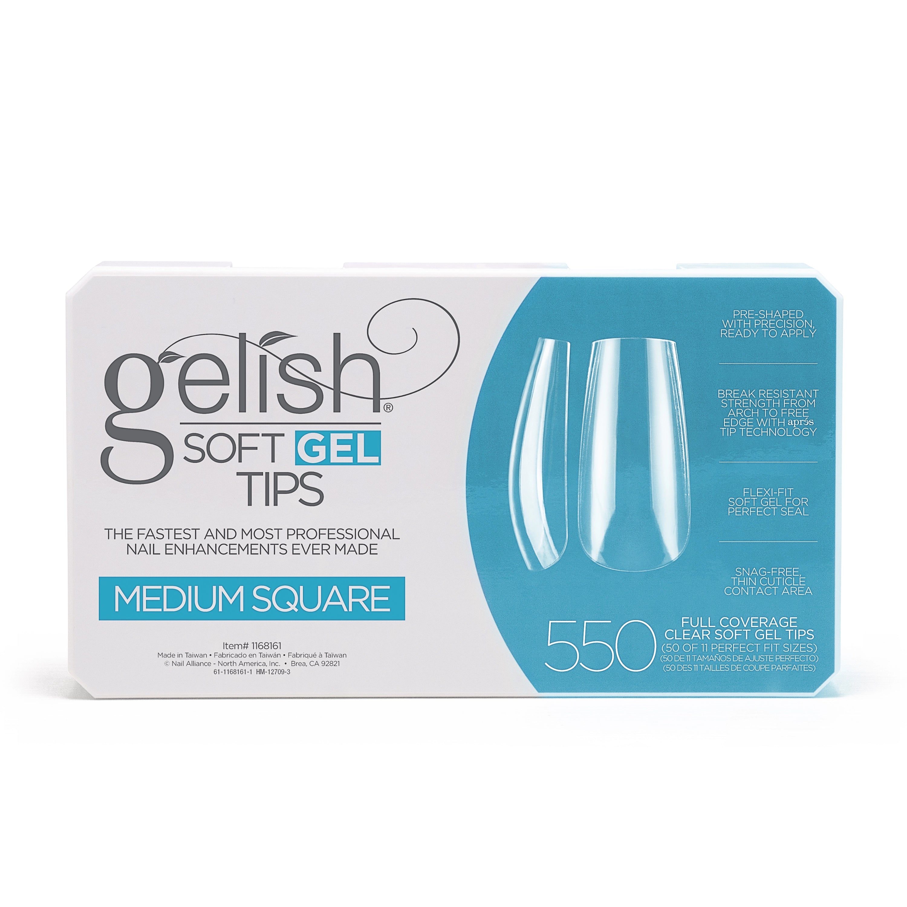 Gelish SoftGel Medium Square Tips 550 Pack