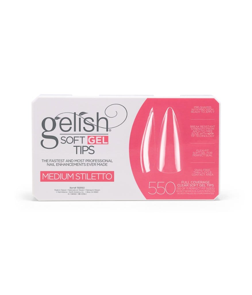 Gelish SoftGel Medium Stiletto Tips 50 Pack Refill - Sagema