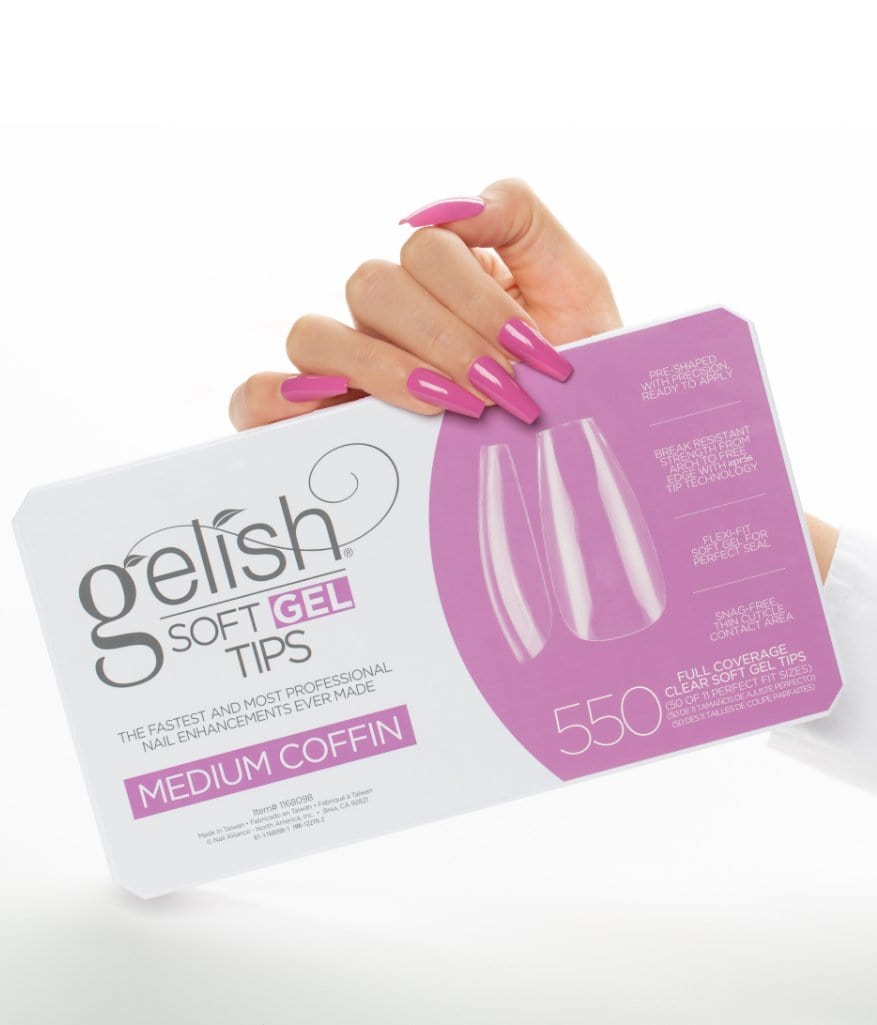Gelish SoftGel Medium Coffin Tips 550 Pack