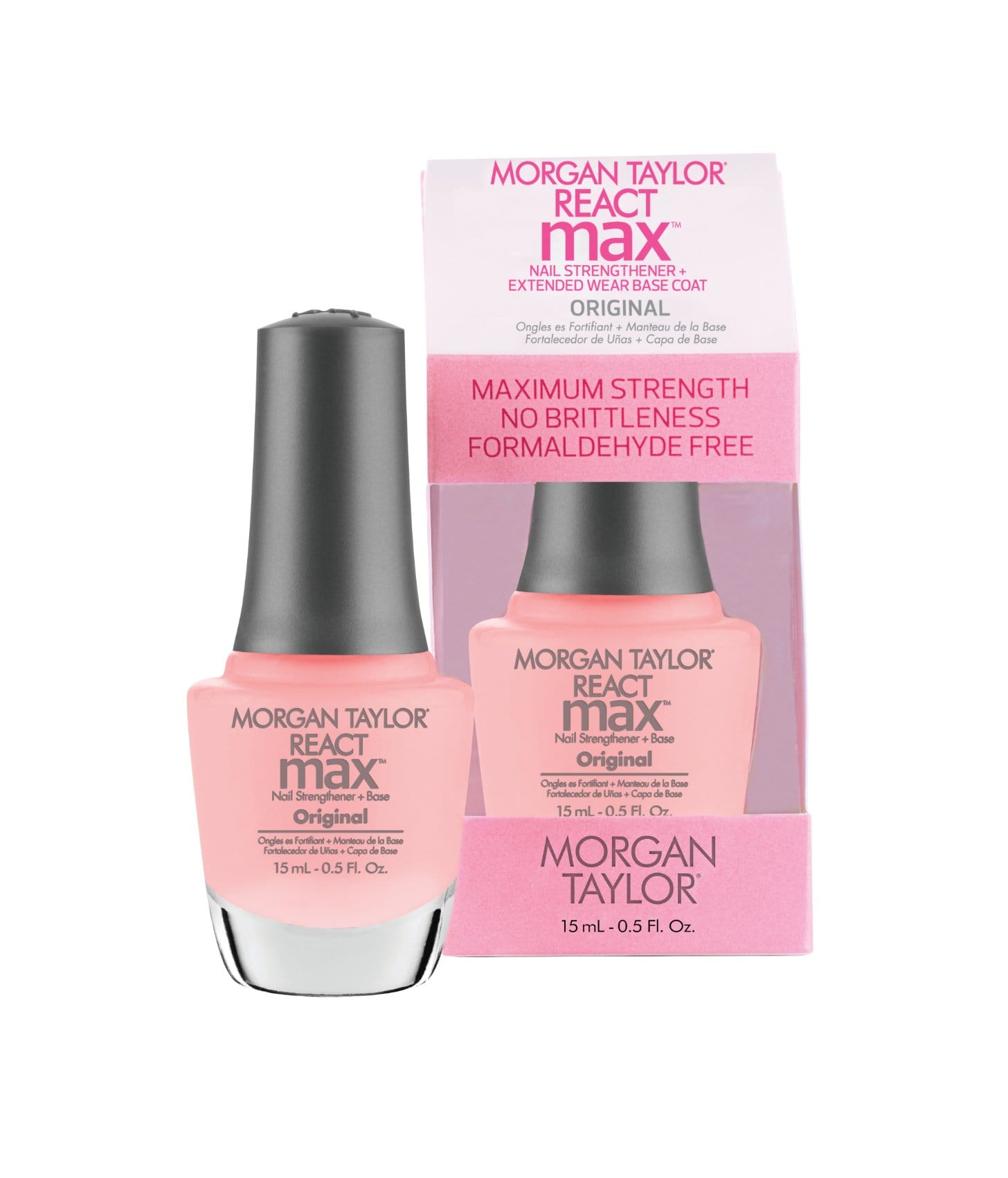 Morgan Taylor React Max Original Nail Strengthener + Extended Wear Base Coat - Sagema