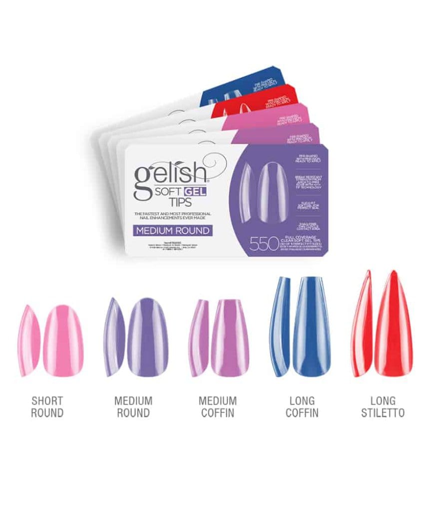 Gelish SoftGel Medium Coffin Tips 550 Pack